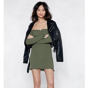 Off The Shoulder Ribbed Dress